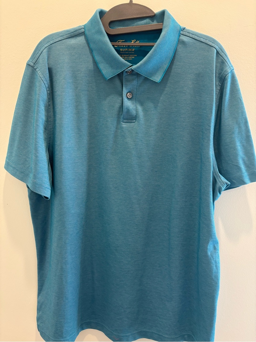Tasso Elba Supima Cotton Polo - Teal Blue